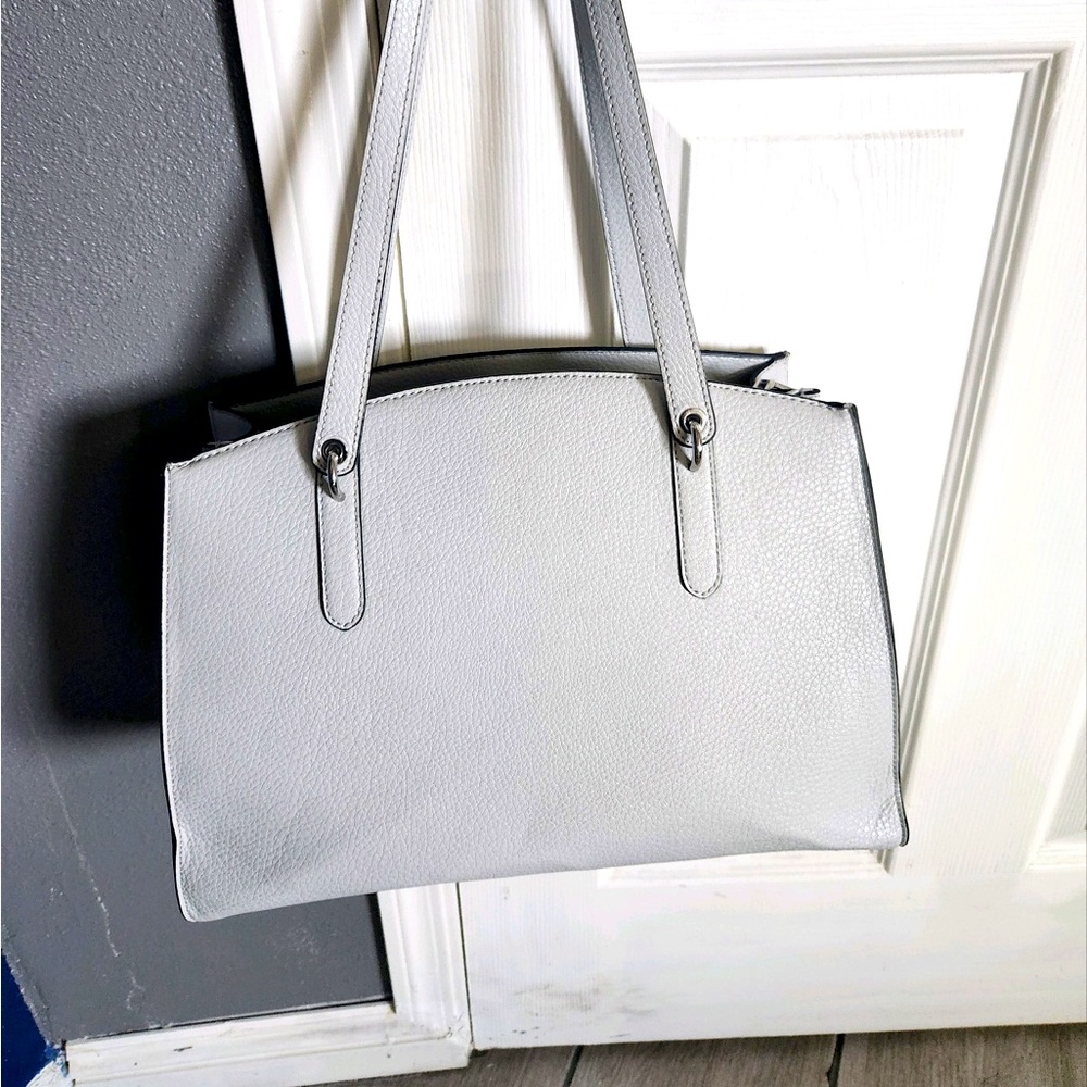 Grey Leather Anne Klein Shoulder Bag